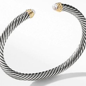David Yurman Cable Bracelet- pearl/14K yellow gold